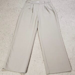 Abercrombie & Fitch Womens Wide Leg Pants 14L Taupe High Rise Office Neutral